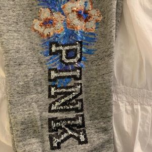 VS PINK Floral Sequin Grey Jogger